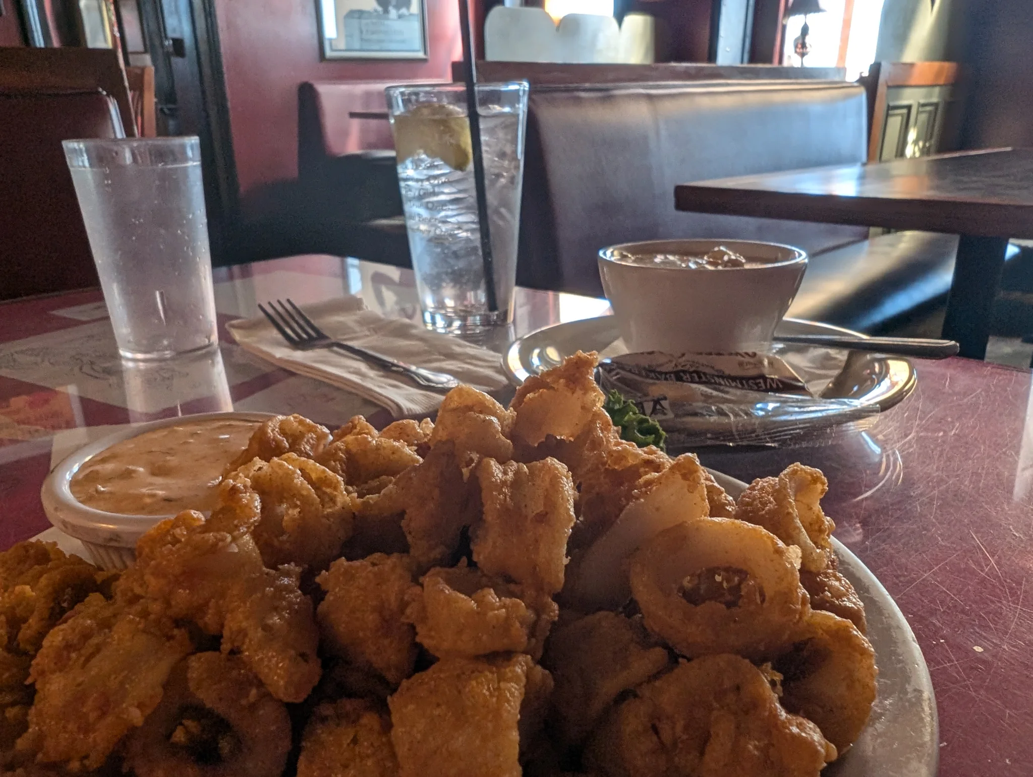 calamari and chowder with mermaid sketches